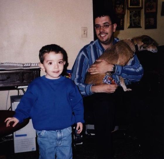 david and dad with dog